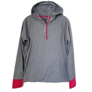 REEBOK Pullover Grey Pink Hooded Track top